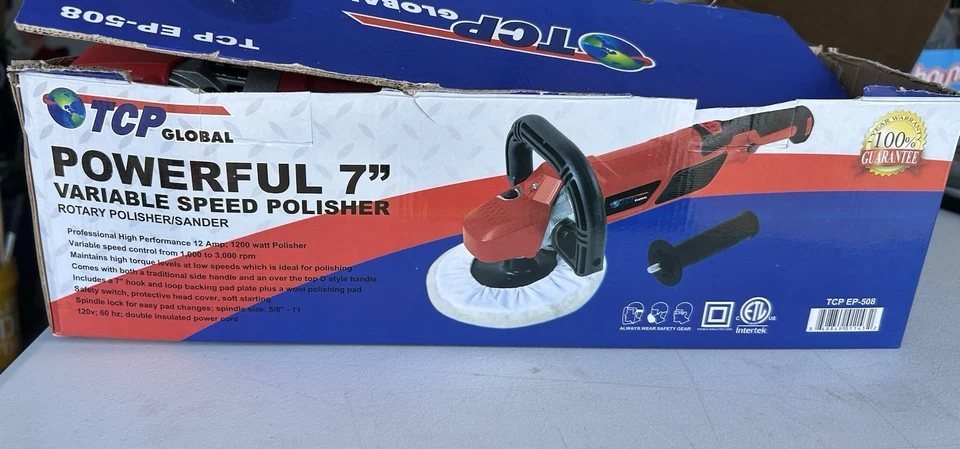 TCP Global EP-508 7” Variable Speed Polisher 12A 1200W Pro Tool New Open - Image 1 of 4