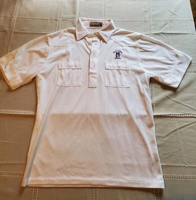 Polo de golf Northwestern Wildcats blanco bolsillos dobles talla M Foto 1 de 4