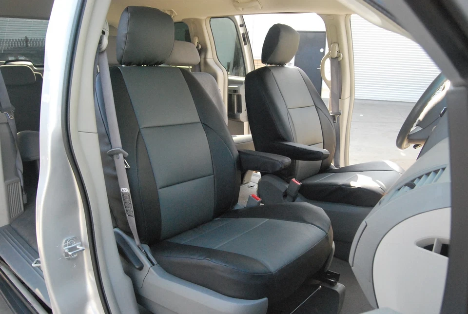 for CHRYSLER TOWN & COUNTRY S.LEATHER CUSTOM FIT FRONT SEAT COVERS 13 COLORS - Image 1 of 4