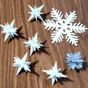 Starburst Christmas Ornaments Mixed Lot 7 Sparkle - Picture 1 of 3
