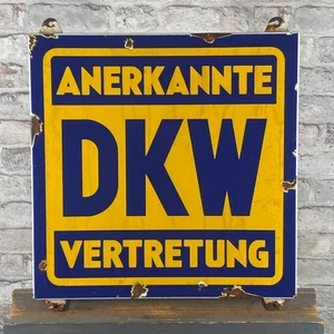 DKW Enamel Sign 19.7x17.7x0.4" (50x45x1cm) Retro Old Vintage Collector Wall Sign - Picture 1 of 16