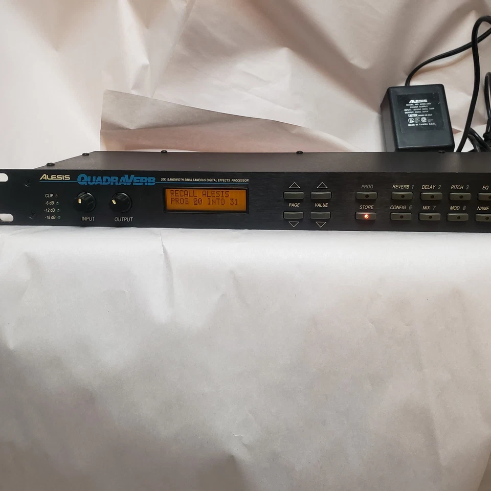 Alesis Quadraverb Digital Reverb Effects Processor & Original Power Supply Mint - Image 1 of 4