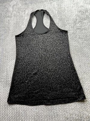 Camiseta sin mangas Lululemon Align para mujer talla 4 estampado floral negra gris Foto 1 de 4