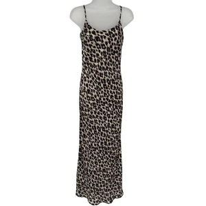 Anatomie XS Seide Leopardenmuster Maxi Schlupf Kleid verstellbare Träger Italy Luxus - Bild 1 von 8