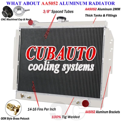 4ROW Aluminum RADIATOR For 1980-93 DODGE D/W 150 250 350 RAMCHARGER 5.2L 5.9L V8 - Image 1 of 4