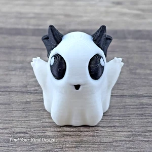 Ghost Hatchling 3d Printed Flexi Fidget - Articulated Toy - 1.5" long Cute Gift - Picture 1 of 6