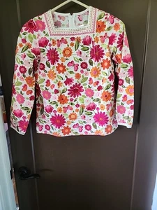 Gymboree Sz 10 Girls Peasant Cottage Core Boho Floral Cotton Top Long Sleeve... - Picture 1 of 4