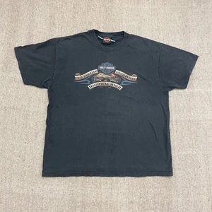 camicia vintage Harley Davidson uomo grande nera 2000 y2k Victoria BC Canada - Foto 1 di 12