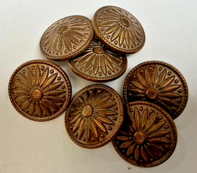 metal buttons bronze dome shank 5 pcs 5/8" - Image 1 of 4