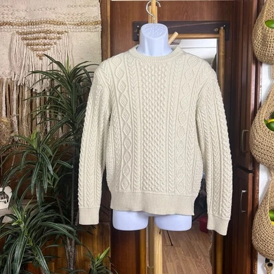 Uniqlo Cream Cable Knit Sweater M | Rory Gilmore Chunky Irish Fisherman Pullover - Image 1 of 4