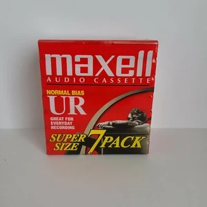 Maxell Audio Cassette Tapes UR 90 Minute Normal Bias Blank New Sealed 7 Pack - Picture 1 of 4