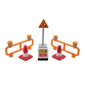 Genuine LEGO® City Road Highway Construction Signs + Barriers & Traffic Cones - Picture 1 of 1