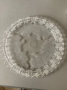 Mikasa Winter Rose Crystal Cake Stand Plate Wedding Party Birthday Studio Nova - Picture 1 of 5