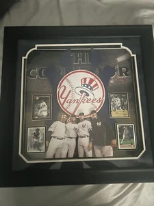NY Yankees Core Four 4 Jeter Pettitte Rivera Posada Autógrafo Tarjeta Marco Exhibición - Imagen 1 de 7