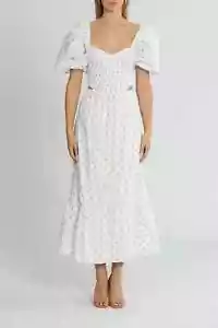 FAITHFULL Bloom Midi Dress Puff Sleeves Cut Out Scoop Size 6 AU | RRP 239.00 - Bild 1 von 3