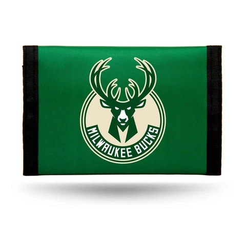 Milwaukee Bucks Nylon Tri-Fold Wallet [NEW] NBA Trifold Vinyl Billfold ID Cover