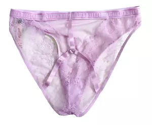 Victoria's Secret Cheekini-Höschen Spitze transparent Logo Träger Cutout violett Gr. XS - Bild 1 von 4