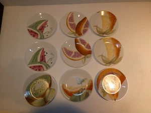 Philippe Deshoulieres Limoges "Fruits Exotiques" Set 9 Canape Teller - Bild 1 von 9