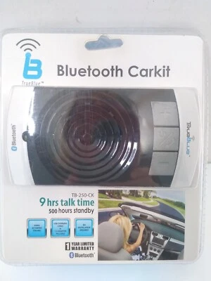 True Blue Bluetooth Car Kit TB-250-CK 9 Hours Talk Time USB Cable Adapter - Image 1 of 4