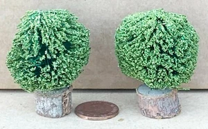 Puppenstube weiche Büsche auf Holzsockel Paar Maßstab 1:12 Miniatur 4904 tumdee - Bild 1 von 2