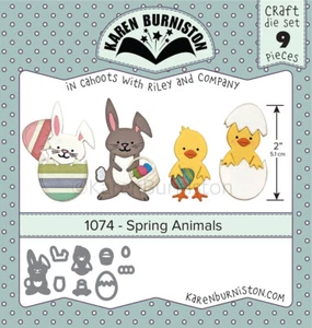 Karen Burniston Spring Animals Die 9pc : January 2019 Release - Picture 1 of 1
