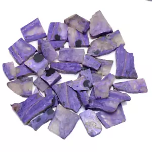 Natural Purple Charoite Rough Slices Specimen Minerals 15-30 MM-RAW GEMSTONE. - Picture 1 of 6