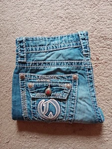 JEANS UOMO MOTO VINTAGE OLIMP LIVE & FIGHT biker uomo anni 90 TAGLIA 31/32 - Foto 1 di 21