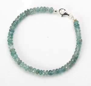 Zirkon Edelsteinarmband brillante Blaue Zirkon Rondelle facettiert 19,5 cm lang - Bild 1 von 1