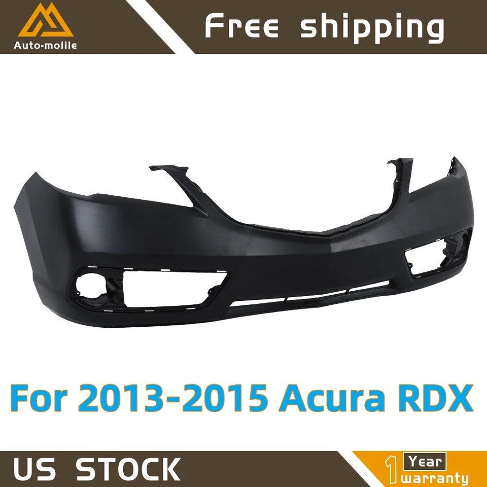 Black Primed For 2013 2014 2015 Acura RDX W/Fog Light Holes Front Bumper Cover - Image 1 of 4