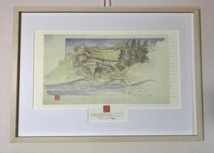 Frank Lloyd Wright Framed Poster SEACLIFF Project Autographed 22x35" NM Japan - Picture 1 of 8