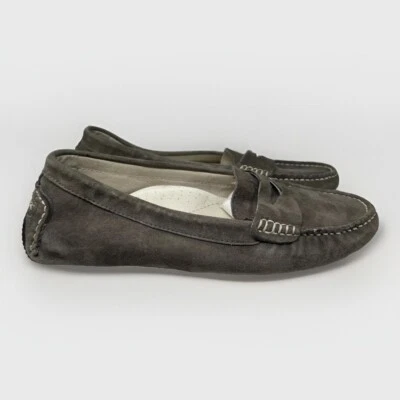 Mocassim de condução PATRICIA GREEN cinza chinelo sapatos 36 planos arco suporte - Imagem 1 de 4