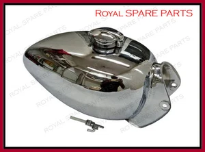 Fit For Royal Enfield Trials Chromed Petrol Tank With Monza Cap - Picture 1 of 5