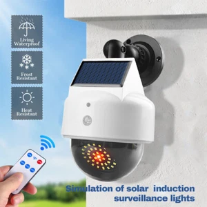 Solar LED Motion Sensor Light Outdoor Dummy Camera Fake Security CCTV Flood Lamp - Picture 1 of 27