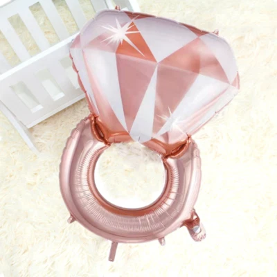 Enorme Anillo Diamante Brillante Lámina Globo Boda Compromiso Fiesta Decoración Helio/Aire Foto 1 de 4