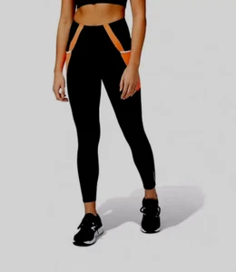 NWT New Balance Shape Shield 7/8 High Rise Women's Tights  WP2112 BLACK/ORANGE S - Picture 1 of 7
