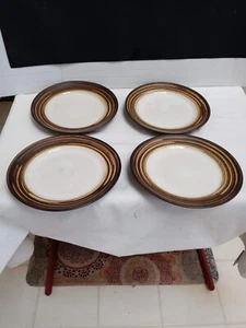Threshold Stoneware Salad plate set of 4, 8 1/2" Stoneware, Off/White over Brown - Picture 1 of 4