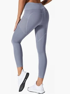 Women's Hip Lifting High Waisted Tummy Stretch Leggings Yoga Pants Side Pockets - Picture 1 of 16