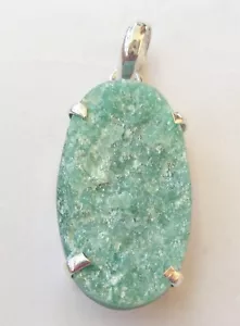 Ciondolo antico in argento sterling fatto a mano verde druso pn 102 - Foto 1 di 2