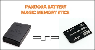 PSP PANDORA BATTERY MAGIC MEMORY STICK 4GB FAT SLIM 1000 2000 3000 UNBRICK - Immagine 1 di 2