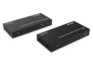 Digitus 4K HDBaseT™ HDMI KVM Extender Set, 150 m, 4K@60Hz, USB 1.1, PoC, IR, Sch - Photo 1/6