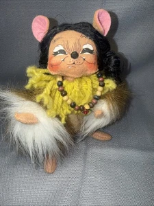 ANNALEE THANKSGIVING Fall Native American Indian GIRL MOUSE DOLL 2004 6in - Picture 1 of 7