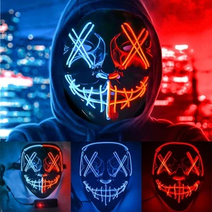 Halloween Clubbing Iluminar Máscara LED Disfraz Rave Juegos con disfraces Fiesta Purga 3 Modos - Imagen 1 de 15