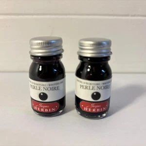 2 x Herbin 10 ml Perle Noire Füllfederhalter Tintenflaschen - Bild 1 von 2