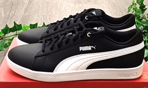 Puma Smash V2 Leder Turnschuhe/Laufschuh-schwarz/weiß-neu authentisch-UK-Größe 8 - Bild 1 von 8