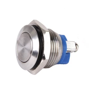 Interruttore Pulsante Acciaio Inox 16 Mm Corno Momentaneo per Campanello Barca Auto - Foto 1 di 8
