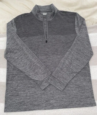 PGA Tour 1/4 Zip XL Pullover Gray Striped Poly Blend Great Condition Golf - Image 1 of 3