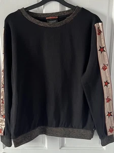 Maison Scotch and Soda The Peaks Satin Sleeve Stars And Roses Womens Size Large - Picture 1 of 16