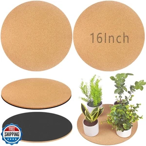 Venyat 16 Inch Large Cork Plant Coasters, 2 Pieces Cork Plant Mats, Cork Coas - Picture 1 of 5