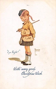 POSTCARD   MILITARY  SENTIMENTAL  EYES  RIGHT  GOOD XMAS WISH - Picture 1 of 2