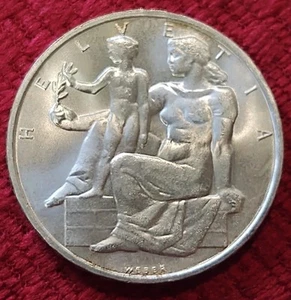 SCHWEIZ 1948 - 5 FRANKEN - 100 JAHRE. CONSTUTUTION - 1/2 Oz BU UNC SILBER - Bild 1 von 6